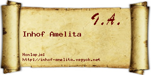 Inhof Amelita névjegykártya